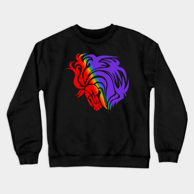 Rainbow Horse Crewneck Sweatshirt by AlondraHanley